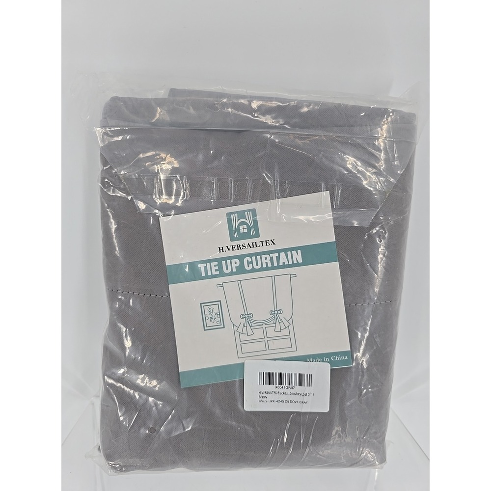 H.VERSAILTEX Solid Blackout Energy Efficient Tie Up Shades Dove Gray 42"wx63"L